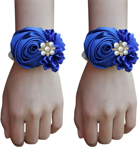 Miniatura 7 de Boutonniere de rosas de satén, 2 piezas para boda, novio, padrino, padrino, mejor hombre, padre, alfiler de solapa, agujero de botón, flor