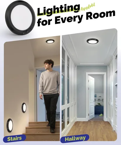 Miniatura 9 de Luz de techo recargable de 10,000mAh con control remoto, luces de ducha inalámbricas impermeables 3000K/4000K/6000K, luz alimentada por batería