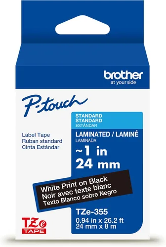 Miniatura 48 de Brother P-touch TZE-S951 - Cinta adhesiva laminada extra resistente de 1 pulgada (24 mm) de ancho, negro sobre plateado mate, laminada