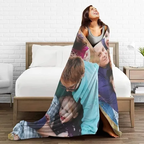 Miniatura 6 de DUNHUANG Manta personalizada con fotos, texto, logotipo, collage de fotos, manta personalizada para el Día de la Madre, Día de San Valentín, 1 Foto