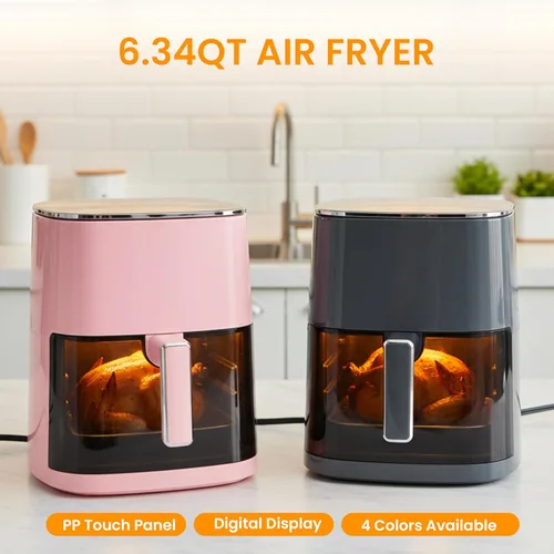 Miniatura 6 de HealSmart Horno freidora de aire 12 en 1, horno de convección digital de 6.34 cuartos de galón con ventana visible y 1700 W, freír al aire, asar