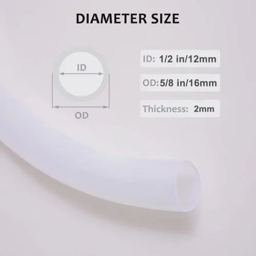 Miniatura 2 de Feelers Tubo de látex de silicona flexible, diámetro interior de 1/2 pulgada – 5/8 pulgadas de diámetro exterior altamente elástico, tubo de vinilo