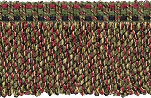 Miniatura 15 de Colección Veranda de 3" (7.5 cm) de largo, borde de flecos de lingote de punto (BFV3), beige rojo cosecha multicolor #VNT21