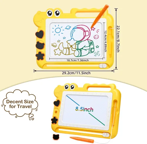 Miniatura 2 de AiTuiTui Tablero magnético de dibujo para niños pequeños, regalo para niñas y niños, escritura de bocetos a color, garabatos, juegos de viaje