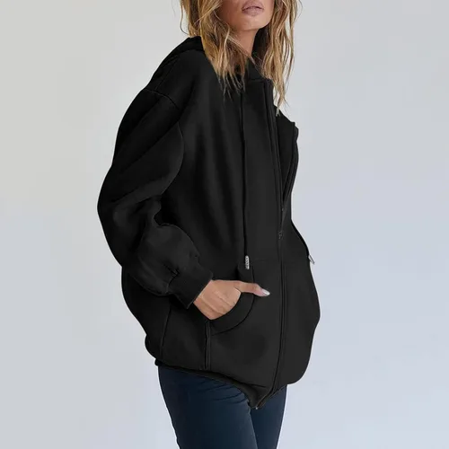 Miniatura 2 de Lingbing Sudaderas ligeras con capucha para mujer, sudaderas Y2K con capucha para mujer, sudaderas casuales de manga larga, chaquetas con bolsillos