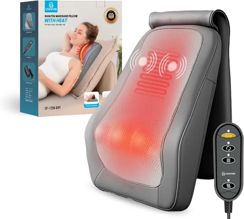 Miniatura 11 de COMFIER Masajeador de espalda con calor, masajeador shiatsu de tejido profundo para cuello y espalda, masajeador para aliviar el dolor de cuello