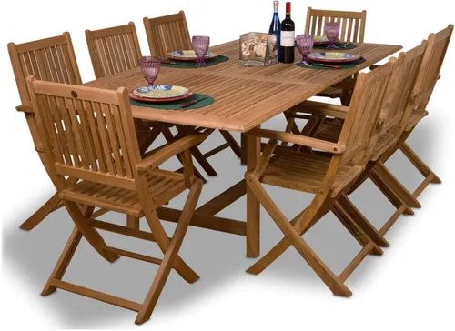 Miniatura 12 de Amazonia Teak Budapest - Juego de comedor rectangular de teca (7 piezas)