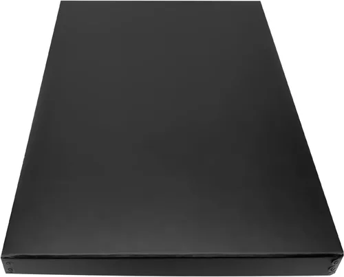Lineco Caja de almacenamiento de archivo de museo, 13.75 x 19.75 x 1.5 pulgadas. Diseño frontal caído. Sin ácidos con borde metálico. Organiza Negro
