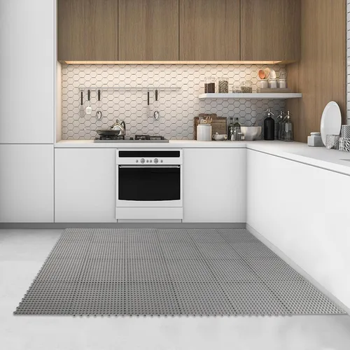 Miniatura 7 de Paquete de 24 tapetes entrelazados para bañera, tapete impermeable de PVC suave de 11.8 pulgadas, tapete de suelo de ducha con agujeros de drenaje