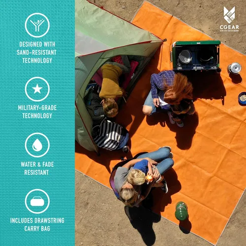 Miniatura 7 de CGEAR Alfombra Original para Exteriores Sin Arena Estera de Camping - Material Resistente al Agua y Anti-Decoloración - Grado Militar - Diseño