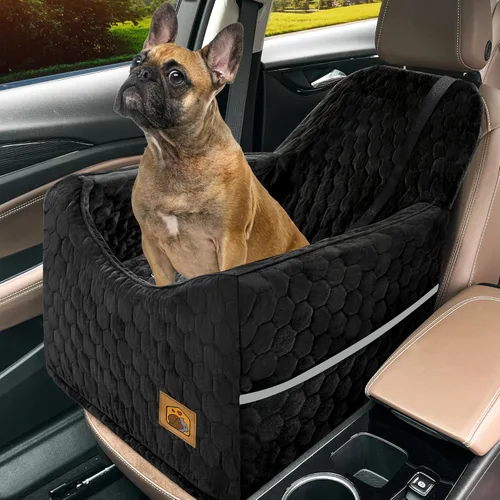 Asiento de automóvil para perros pequeños/medianos, asiento elevador de perro de espuma viscoelástica, seguridad de viaje con funda extraíble