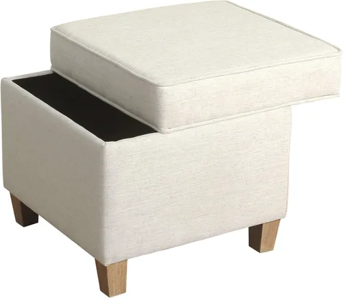 Miniatura 13 de Homepop Decoración del hogar K7342-F2067 Otomana clásica cuadrada de almacenamiento con tapa desmontable Otomana con almacenamiento para sala