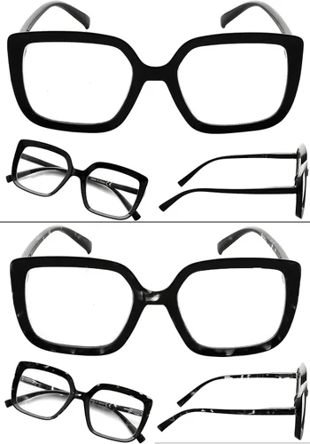 Miniatura 4 de LUR Lentes para mujer, montura grande, 4 pares de lentes elegantes para lectores