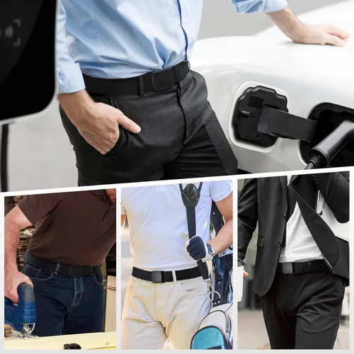 Miniatura 7 de UNGGJKB Cinturones tácticos de nailon para hombre, paquete de 5 cinturones casuales de lona militar para exteriores, cinturones sin metal