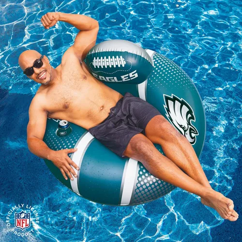 Miniatura 2 de BigMouth 42” Inflatable Pool Floats Officially Licensed NFL Fan Gear Merchandise Back Support Inner Tube for Adults and Teens
