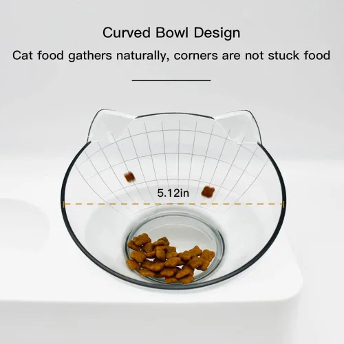 Miniatura 3 de Marchul Cuenco doble elevado para perros y gatos, juego de cuencos de agua y comida para mascotas, platos inclinados elevados en 15° para interiores