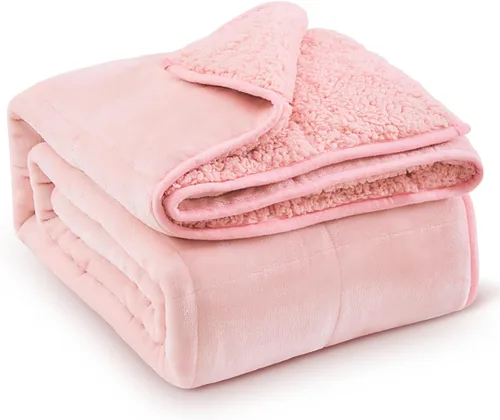 Miniatura 23 de Manta con Peso de Vellón Sherpa para Adultos Excelente para Dormir, 15 libras de Doble Cara Suave y Difusa Mantas Pesadas para Sofá Cama Sofá