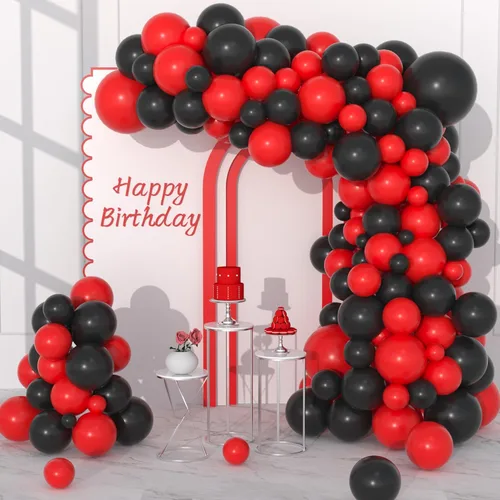 Miniatura 11 de Kit de arco de guirnalda de globos rojos y blancos, 122 globos blancos y rojos, globos de fiesta rojos y blancos para mujeres, cumpleaños, boda