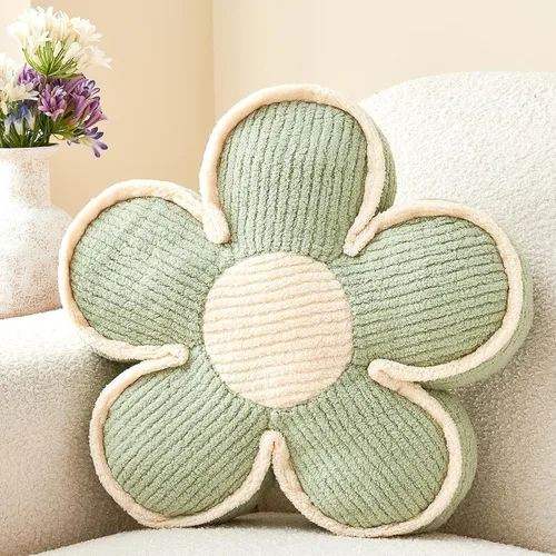 Miniatura 10 de Almohada en forma de flor rosa, cojín de suelo de 13.7 pulgadas, cojín de flor para sofá, sofá cama, almohada suave de margarita, cojín decorativo