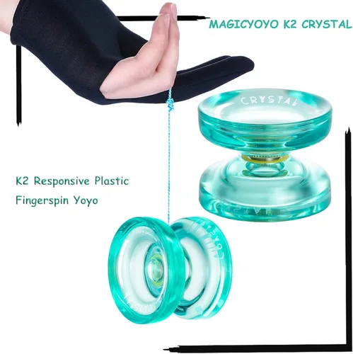 Miniatura 3 de Yoyo sensible K2 para niños y principiantes con giros suaves y diseño de giro de dedos+yoyo k2 para principiantes, reemplazo de yoyos de doble