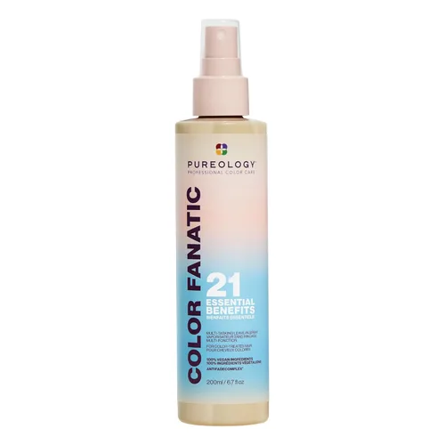 Pureology Color Fanatic - Spray sin enjuague multitarea, 21 beneficios para todo tipo de cabello, protección contra el calor, desenredante y control