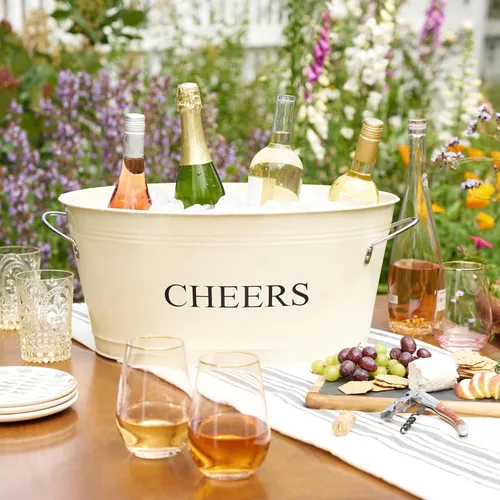Miniatura 6 de Cubos de Bebida Twine Cheers, Cubos Galvanizados para Entretener, Cubos de Bebidas para Fiestas, Gran Cubo de Hielo y Canasta de Regalo, Cubos