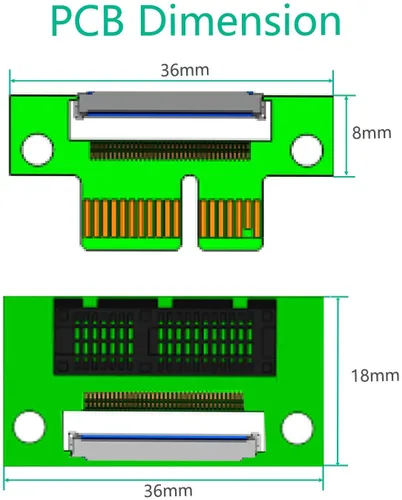 Miniatura 3 de HLT PCI-e PCI Express 36PIN 1X Cable de extensión extensor con conector chapado en oro (longitud de línea: 7.9 in)