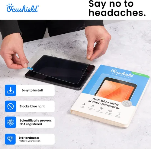 Miniatura 5 de Ocushield Protector de pantalla de vidrio templado antiluz azul para Apple iPad Mini 1/2/3 (7.9") - Filtro de luz azul para iPad - Anti reflejo