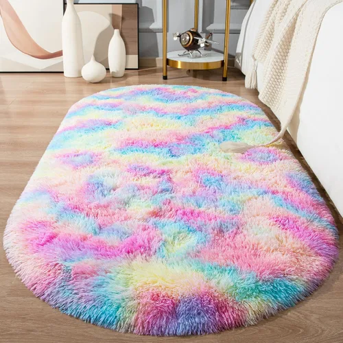 Miniatura 9 de Softlife Alfombras Esponjosas para Dormitorio, Alfombra de Área Peluda Bonita para Niñas y Niños Habitación de Bebé Decoración del Hogar, 2 x 5 Pies