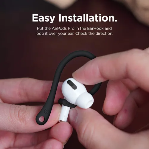 Miniatura 7 de elago Ganchos para las orejas diseñados para AirPods Pro 3 y Pro 2 y Pro, 4, 3, 2 y 1, accesorios para auriculares, antideslizantes, diseño Negro