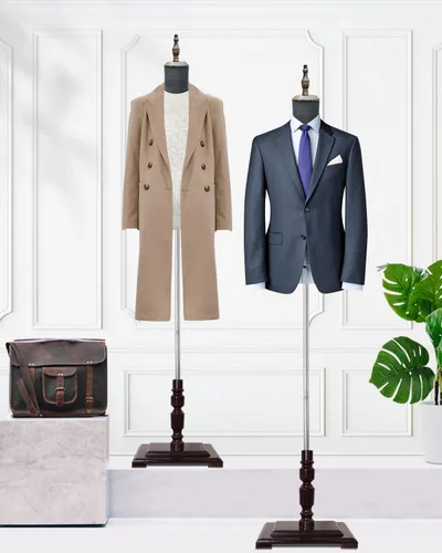 Miniatura 7 de Forma de vestido masculino, maniquí masculino Troso cuerpo con soporte de madera, altura ajustable Maniquí de ropa para exhibición y costura