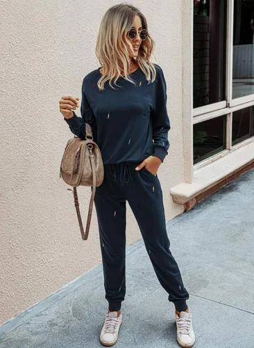 Miniatura 16 de Prettygarden - Conjunto de pijama de dos piezas para mujer, diseño de teñido anudado, sudadera informal de manga larga con pantalones largos, ropa