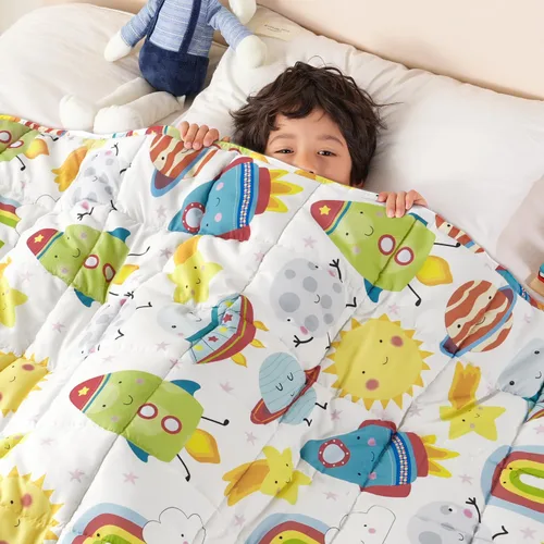 Miniatura 12 de Sivio Manta con peso de 5 libras, manta de regazo con peso de dinosaurio azul, manta transpirable pesada para dormir, lavable, 36 x 48 pulgadas