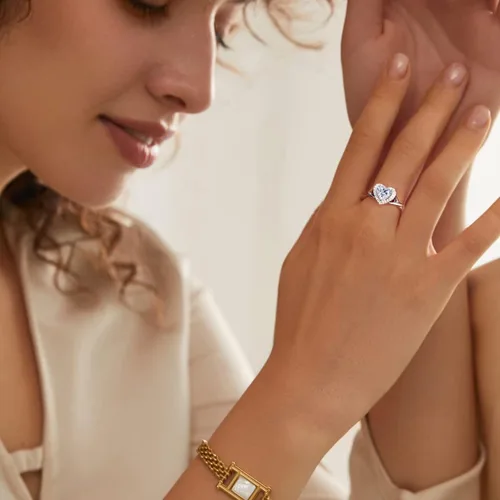 Miniatura 3 de BELLNA Anillo de promesa de plata de ley 925 para mujer, anillo de compromiso de boda de compromiso de boda con zafiro azul rubí y esmeralda
