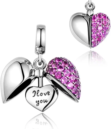 Miniatura 8 de GW Colgante de plata de ley 925 con dije de corazón para mujeres y niñas, Cristal Metal, cristal