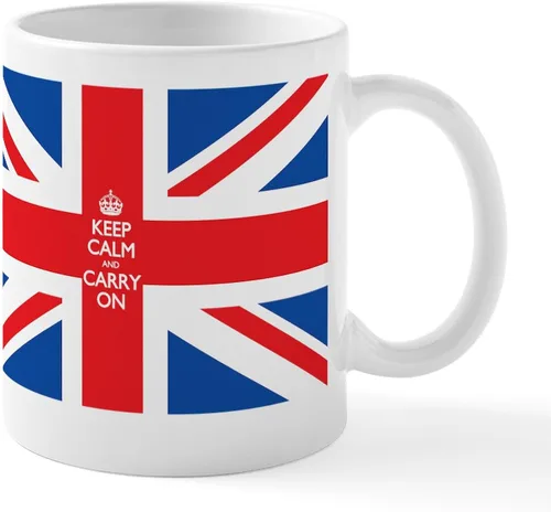 Miniatura 64 de CafePress Born American, British By Hea Taza de café de cerámica de 11 oz (11.0 fl oz)