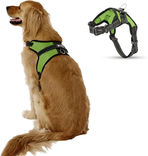 Miniatura 18 de Arnés ajustable reflectante para perro con asa evita tirones, XXS, Negro