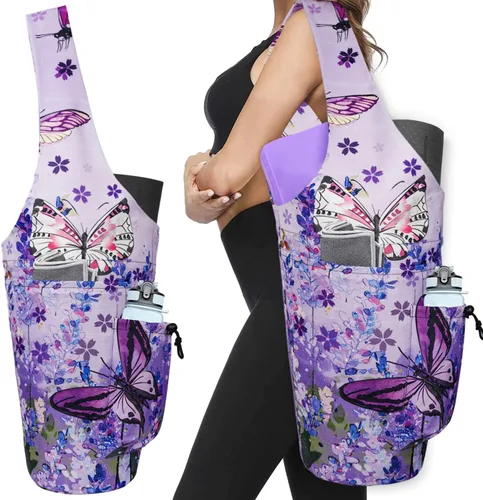 Miniatura 26 de Bolsa para Esterilla de Yoga - Bolsa Transportadora Tipo Tote Larga de Gran Apertura para Esterilla de Yoga con Bolsillo Impermeable con Cremallera
