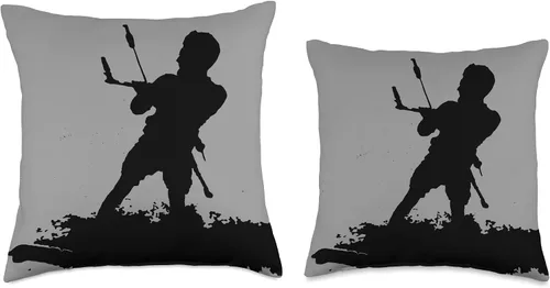 Miniatura 3 de Kitesurf Gifts and Surf Lover Tees by taiche Kitesurfing Enthusiast Riding A Wave Black Silhouette Throw Pillow, 16x16, Multicolor