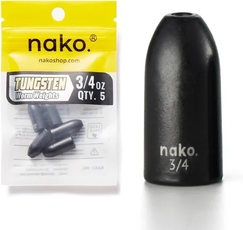 Miniatura 21 de Nako - Pesas de bala de tungsteno para pesca, de 1/32 oz a 3/4 oz, color calabaza negra y verde sin astillas, pesas de pesca para aparejo de Texas