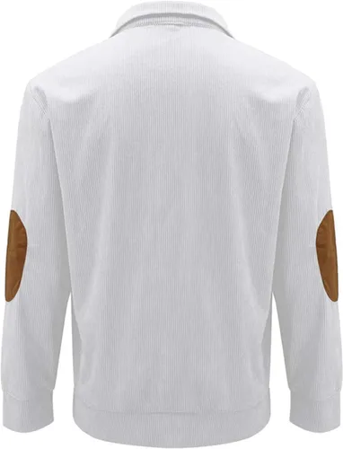 Miniatura 2 de EELHOE Camisas de pana para hombre, estilo casual, cuello de solapa, con botones, cuello alto, manga larga, suéteres tipo polo casuales