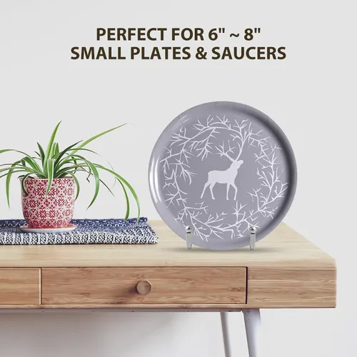 Miniatura 3 de DIDUDIDU Soportes para platos pequeños – Soportes de caballete de hierro de 3 pulgadas para platos decorativos, marcos de fotos, fotos, arte