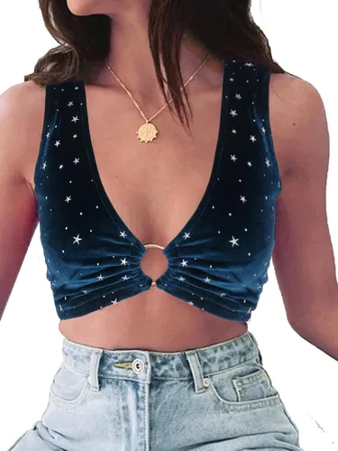 Blusa de terciopelo brillante para mujer, ropa de festival, linda blusa de fiesta sexy con lentejuelas