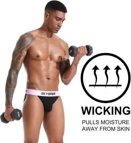 Miniatura 25 de SKYSPER Jock Strap Athletic Supporter para hombres Sexy Jockstrap Ropa interior masculina