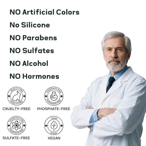 Miniatura 5 de Mascarilla de queratina botánica, tratamiento capilar sin silicona, acondicionador de reparación profunda para cabello seco dañado, reverso