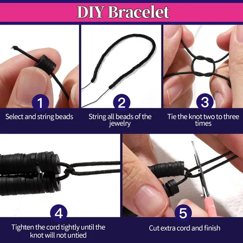 Miniatura 6 de FANDAMEI Cuerda elástica de 0.039 in para cuentas, cordón elástico para hacer pulseras, cordón elástico para hacer joyas, hilo resistente