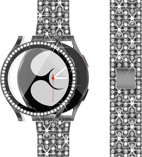 Miniatura 6 de Correa de diamantes compatible con Samsung Galaxy Watch 4 5 FE - Correa de 1.575 pulgadas con protector de pantalla, 0.787 pulgadas de liberación