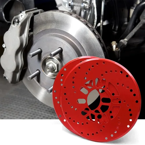 Miniatura 5 de Cubierta de rotor de disco, cubierta de freno de disco, 2 piezas universales para rueda de automóvil de aluminio de tambor de disco de rotor