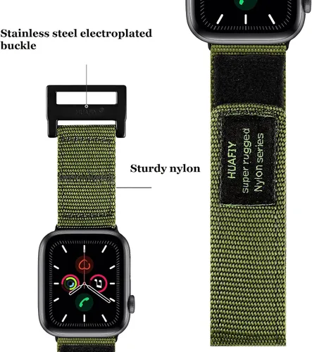 Miniatura 2 de Correa de nailon resistente para Apple Watch de 1.575 pulgadas, 1.614 pulgadas, 1.654 pulgadas, 1.732 pulgadas, 1.772 pulgadas, 1.772 pulgadas