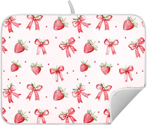 Miniatura 25 de Tapete de secado de platos de hojas de otoño y girasol, almohadilla absorbente de secado rápido, protector para encimera de cocina, 16 x 18 pulgadas